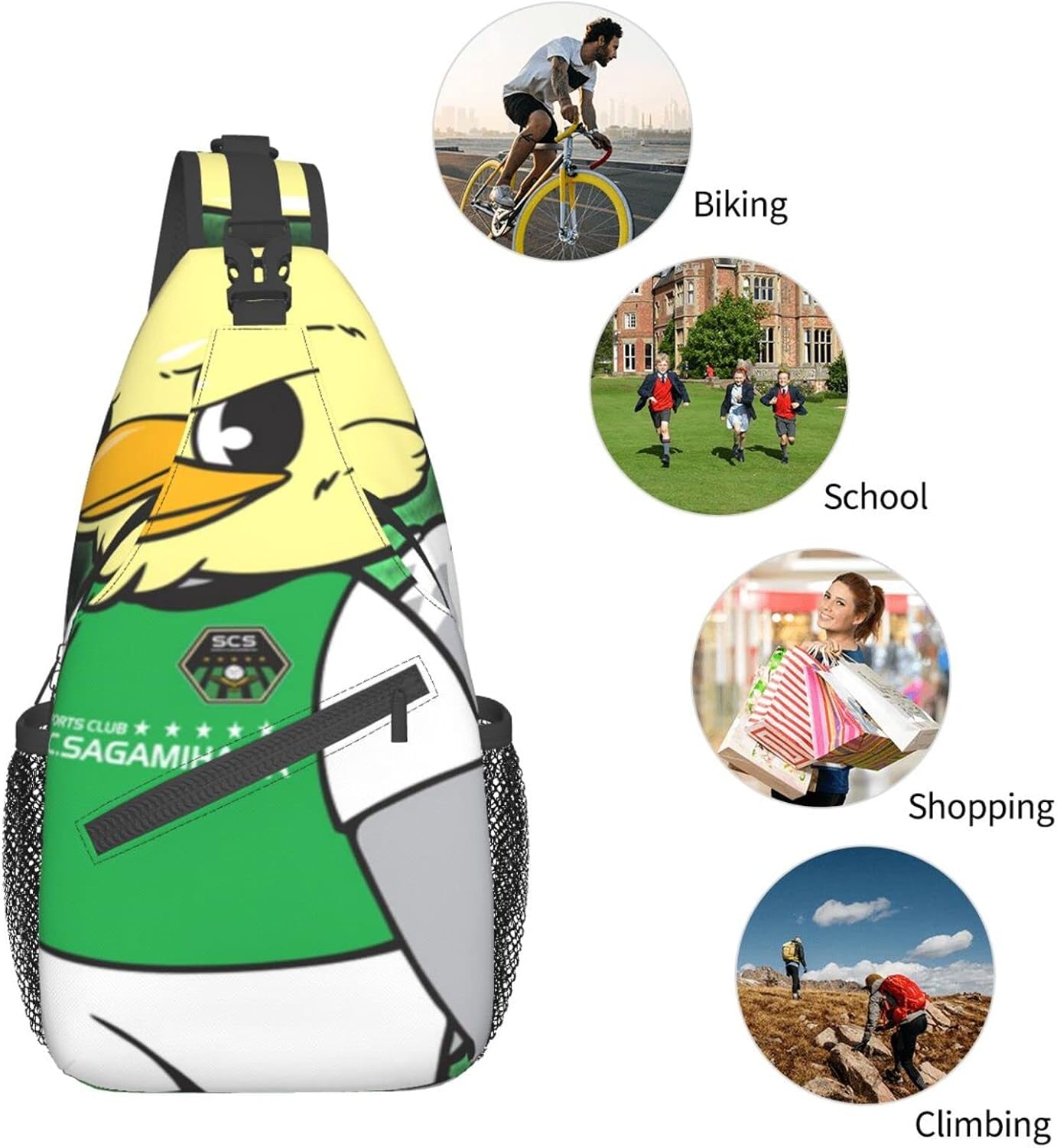 Sc Sagamihara Shoulder Bag, Large Capacity, Shoulder Bag, Crossbody Bag, Work Commute, School, Travel, Events, Anime, Moe Goods, Multifunctional, Lightweight, Unisex, Gift, Sports School Bag, Backpack