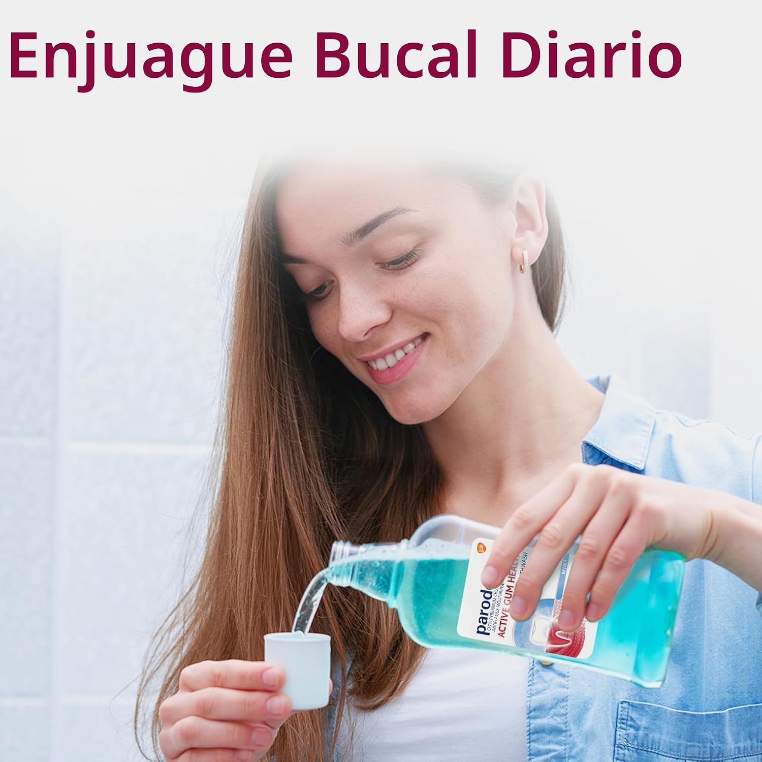 Parodontax Enjuague bucal Active Gum Health, enjuague bucal antiplaca y antigingivitis, menta, 16.9 onzas líquidas
