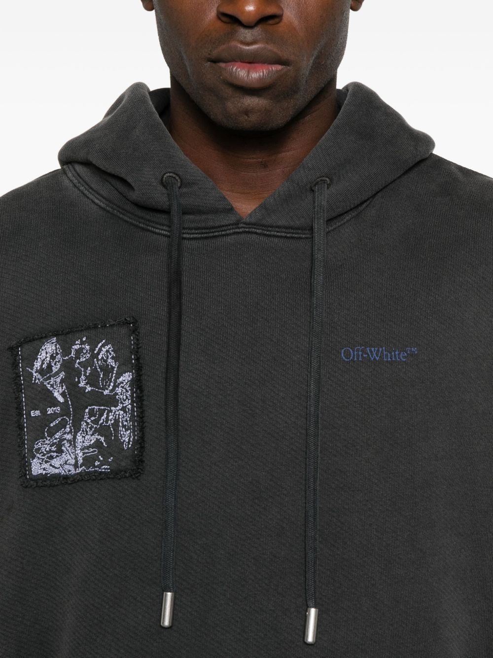 Off Off White Faded Painting Skate Cotton Hoodie - Image 6