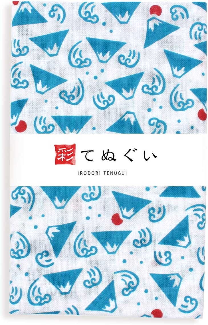 Irodori Komon (Small Crest) Tenugui Japanese Hand Towel, Japan A Set, With Anti-Fraying Treatment, Set of 3, 13.0 x 32.6 inches (33 x 88 m)
