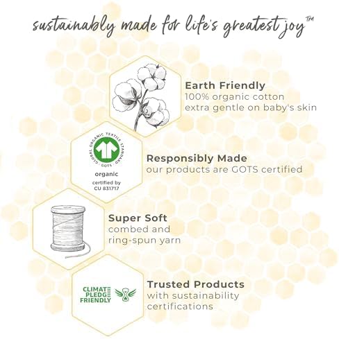 Burt's Bees Baby Toallas de algodón orgánico con capucha para niños pequeños, artículos esenciales de baño unisex, toalla suave para guardería para niños