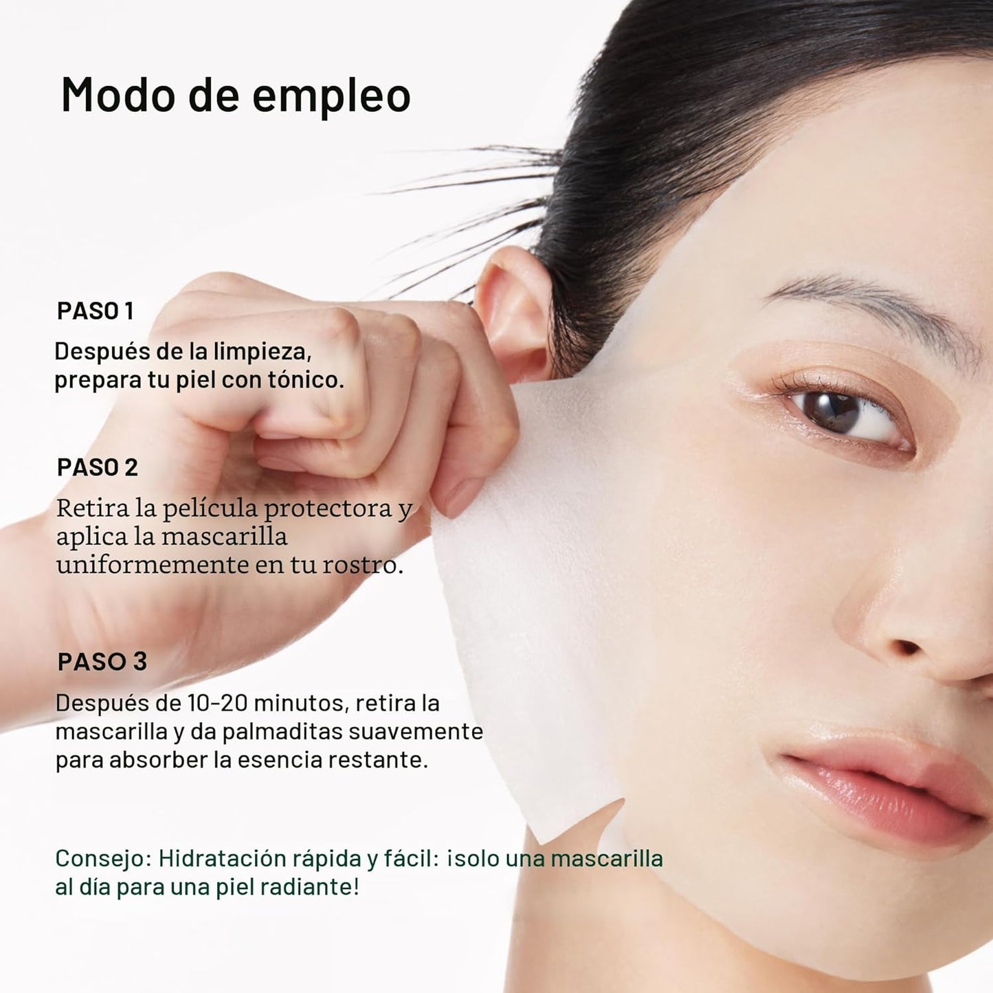 ANUA PDRN Máscara de Suero en Cápsula de Ácido Hialurónico 100, mascarilla coreana en hoja para brillo diario con PDRN de Salmón, Ácido hialurónico, Colágeno, Mascarilla facial de autocuidado en casa