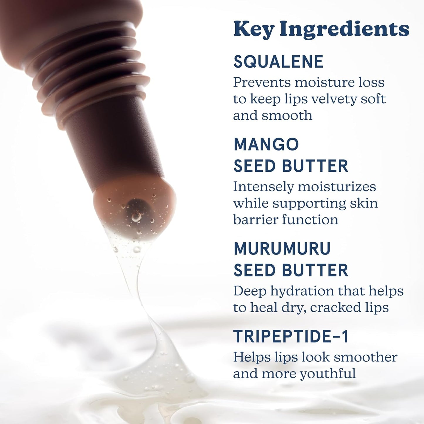 Blume Tri-Peptide Vanilla Lip Balm - Hidratante labial Superbalm con manteca de karité y escualano para hidratar profundamente y curar labios secos y agrietados, libre de crueldad animal y vegano (0.4 onzas líquidas)