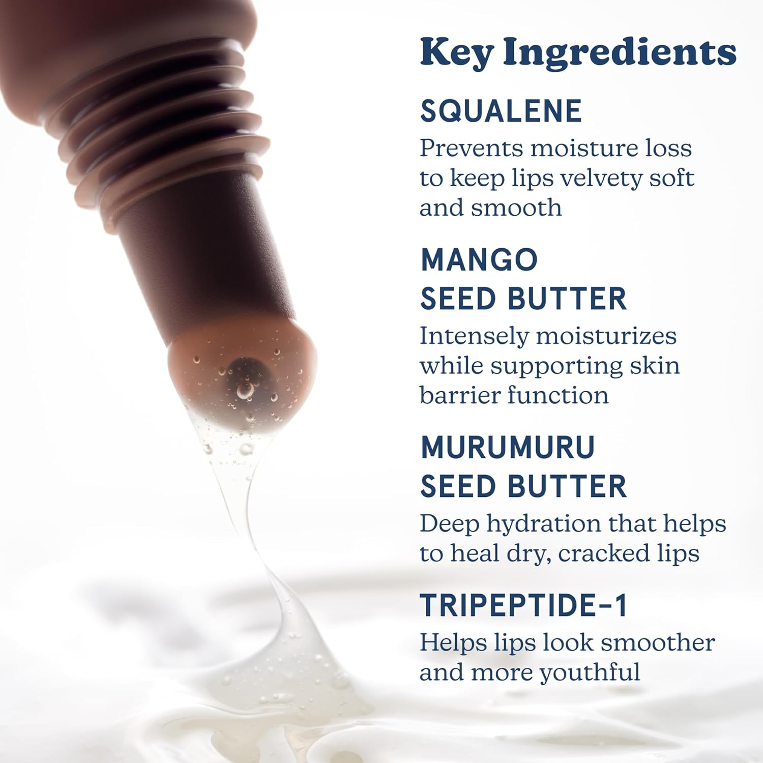 Blume Tri-Peptide Vanilla Lip Balm - Hidratante labial Superbalm con manteca de karité y escualano para hidratar profundamente y curar labios secos y agrietados, libre de crueldad animal y vegano (0.4 onzas líquidas)