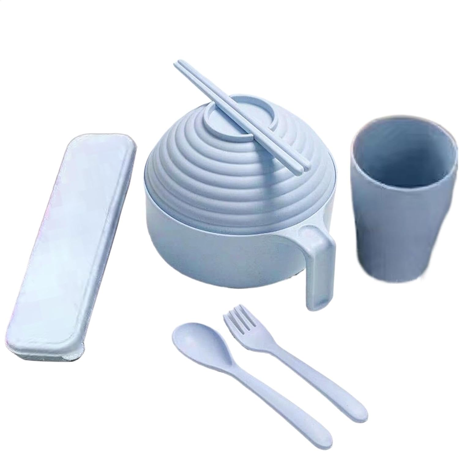 Ramen Bowl Set - Instant Noodle Bowl Set, Ramen Bowl Set, Ramen Instant Noodle Bowl with Handle and Lid for Ramen, Pho, Udon, Soba, Asian Cuisine - 6.1x2.76 Inches