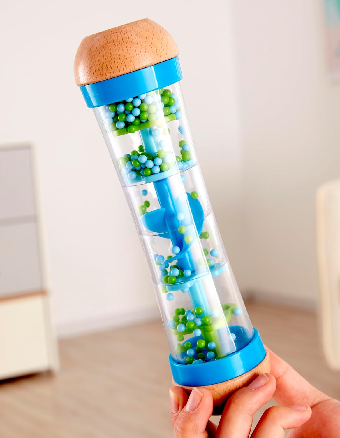 Hape E0328 Bead Raindrops Liquid Motion Toy, Blue (for Children 1 Yr. and up)