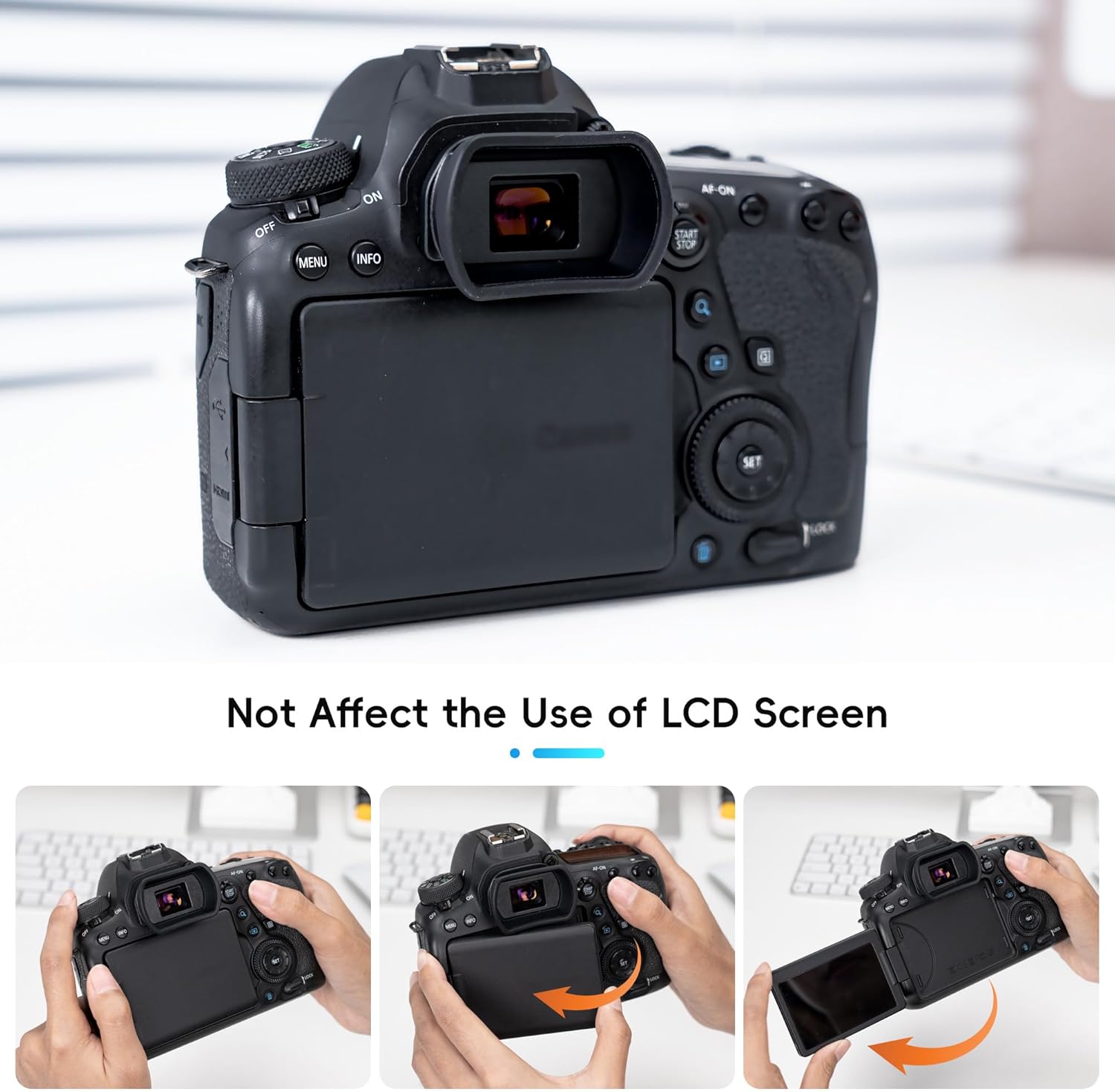 Eyecup Eyepiece Extension for Canon EOS 850D 6D Mark II 6D 5D Mark II 5D 90D 80D 9000D 70D 60D Kiss X10i X10 X9i X9 X8i X7i X90 X80 X70 Compatible Ef Eb Eyepiece