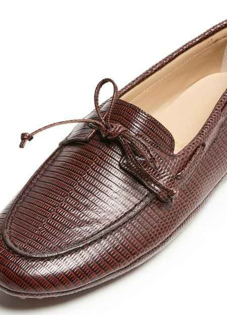 LE MONDE BERYL Driver calf snake effect leather moccasins - Image 6