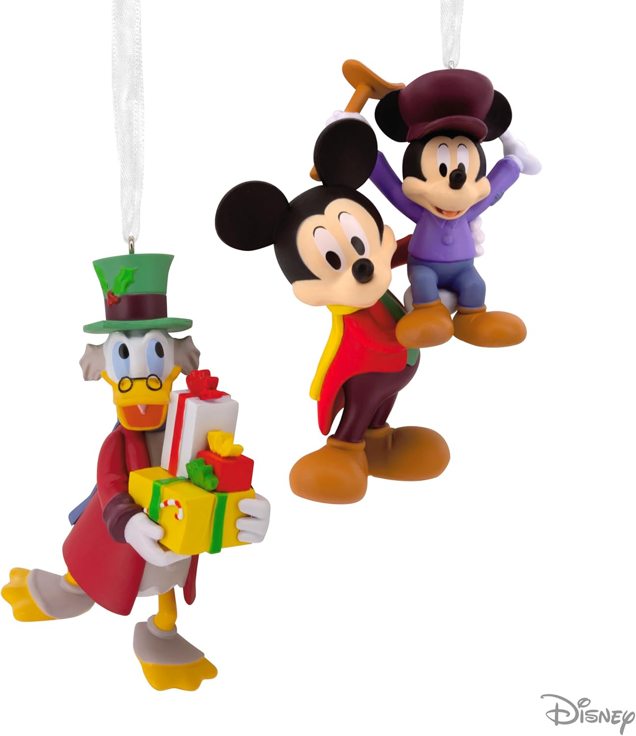 Adornos de Navidad de Hallmark Disney Mickey's Christmas Carol, Set de 2