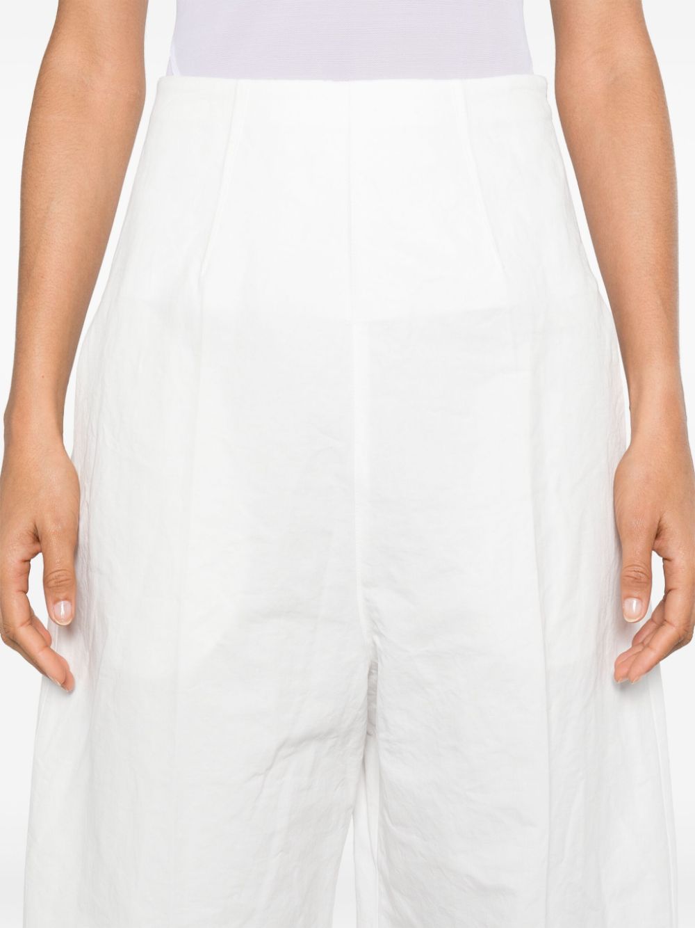 Sportmax SportMaxファッションリネンと綿のブレンドズボン - Image 6
