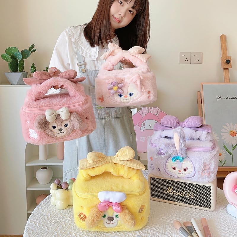 Sherri May Cookie Ann Stella Duffy Character, Cute, Makeup Pouch, Convenient Travel Goods, Large Capacity, Fashionable, Popular, Small Items, Storage, Travel Pouch, Women's, Fluffy