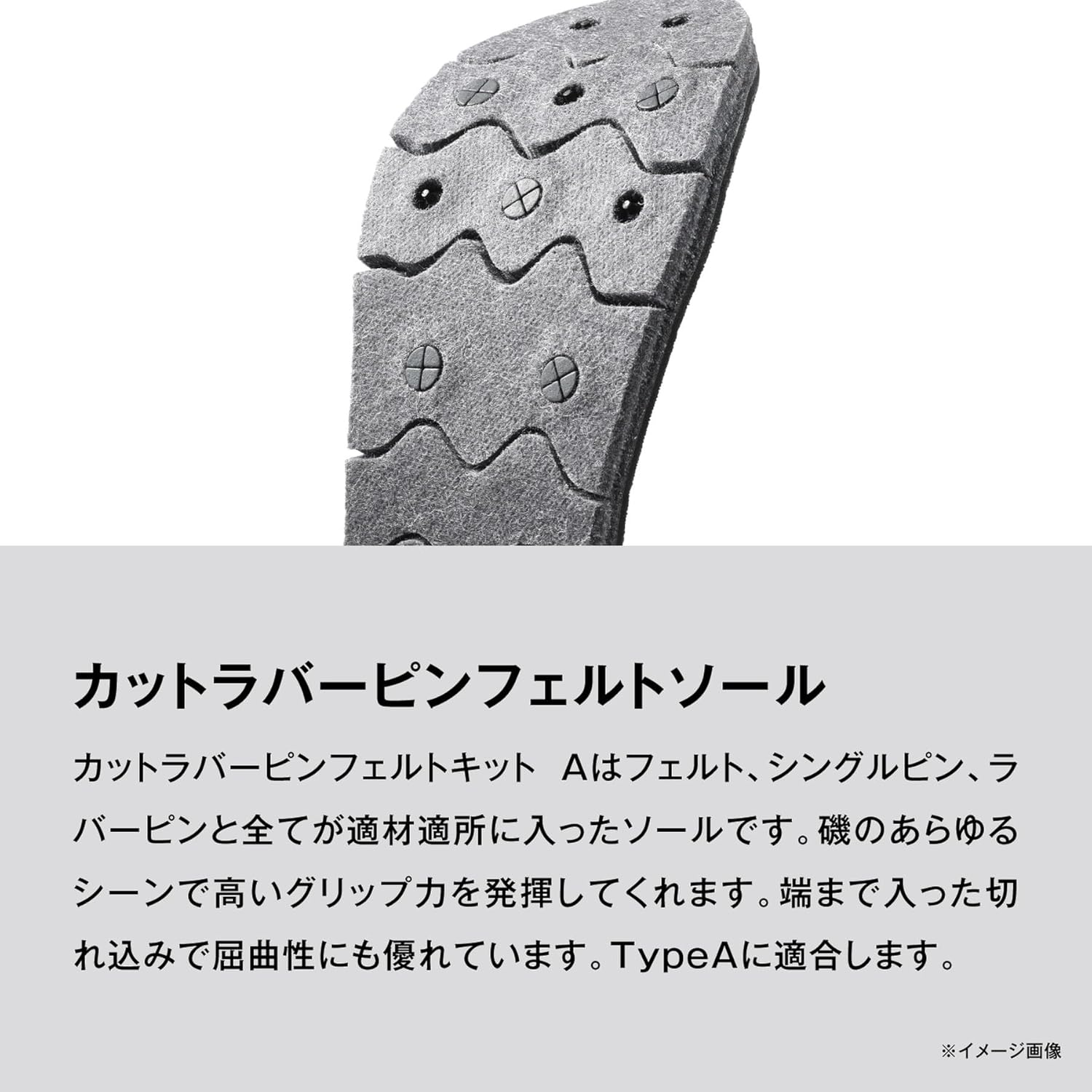 Shimano Geolock Cut Rubber Pin Felt Kit, Type A KT-643X, Dark Gray, Various Sizes