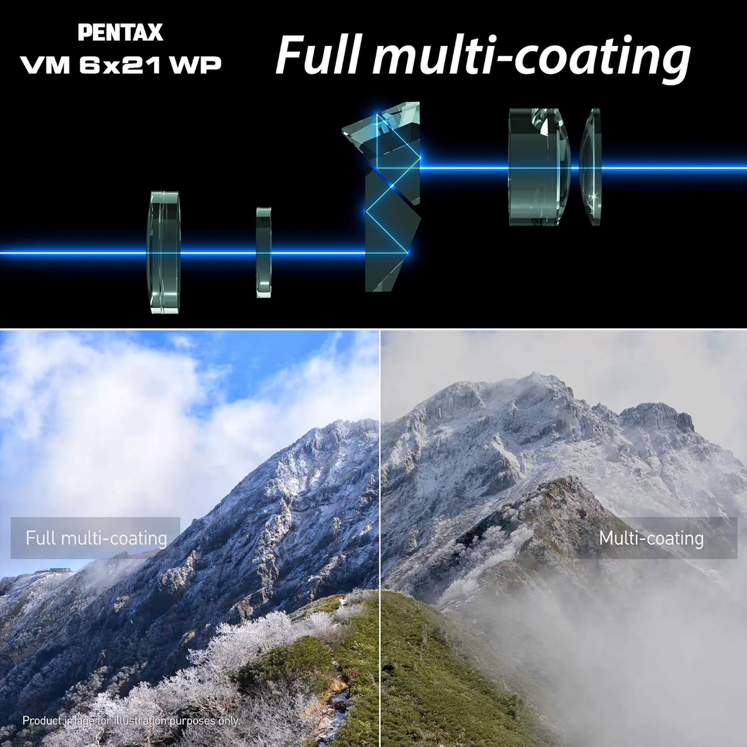 The Pentax 63620 Monocular VM 6x21 WP is easy to use with one hand. Ergonomically designed for easy operation. Waterpro