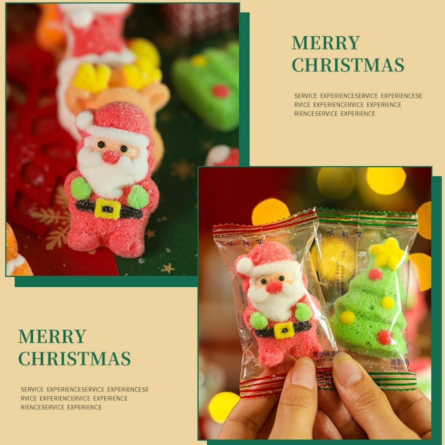 Christmas Candy Assortment Marshmallow 8 Varieties Set of About 35 Pieces Candy Assortment Party Favors Gift - Gummy Individually Wrapped Commercial Use Bulk Popular Christmas Present Children Gift
