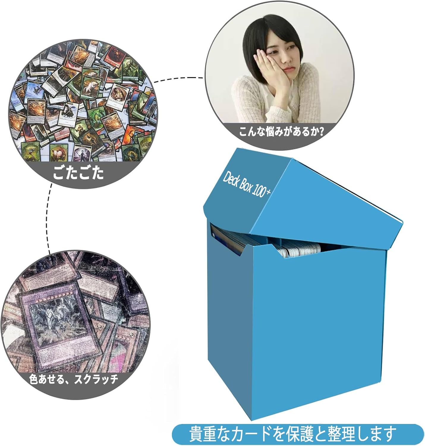 Yoimize 5 Color Deck Case, 10 Dividers Included, Trading Card Case, Hard Plastic Card Case, Vertical Slot, Holds 100+ Cards, Size: 2.9 x 3.1 x 3.8 inches (73 x 78 x 97 mm), Compatible with Yu-Gi-Oh,