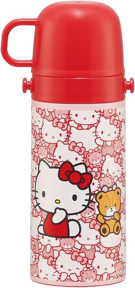 Skater SKDC3-A Children's Stainless Steel Water Bottle, 2-Way Direct Drinking, 14.2 fl oz (420 ml), Cup Drinking, 11.8 fl oz (350 ml), Sanrio, Hello Kitty, Kid-friendly Lightweight Type, For Girls,