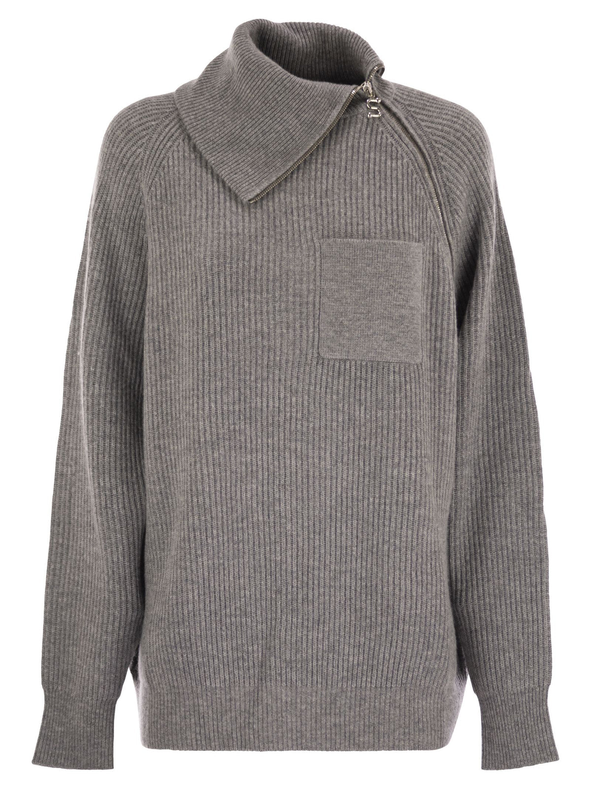 Sportmax SportMax Salpa Cashmere Blend SeaterとZip - Image 6