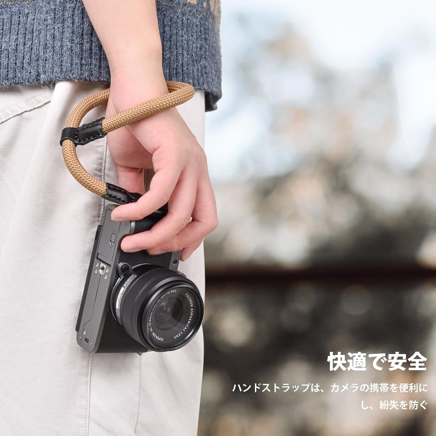 [VOVMOEYA] Hand Strap, Camera Strap, Wrist Strap for Fujifilm, Sony, Canon, Nikon Cameras, Stylish, Adjustable Length, Arm Strap, Triangular Ring, Quick Detach, Round Rope for Small Cameras,