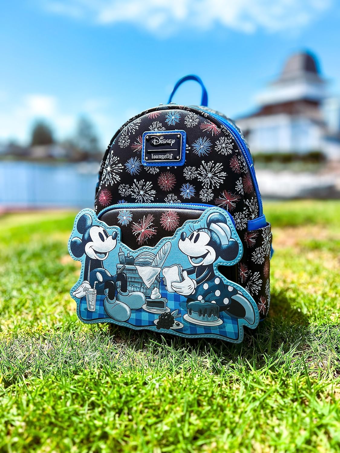 Loungefly Disney Mickey Mouse Fireworks Summertime Picnic Mini Mochila Exclusiva