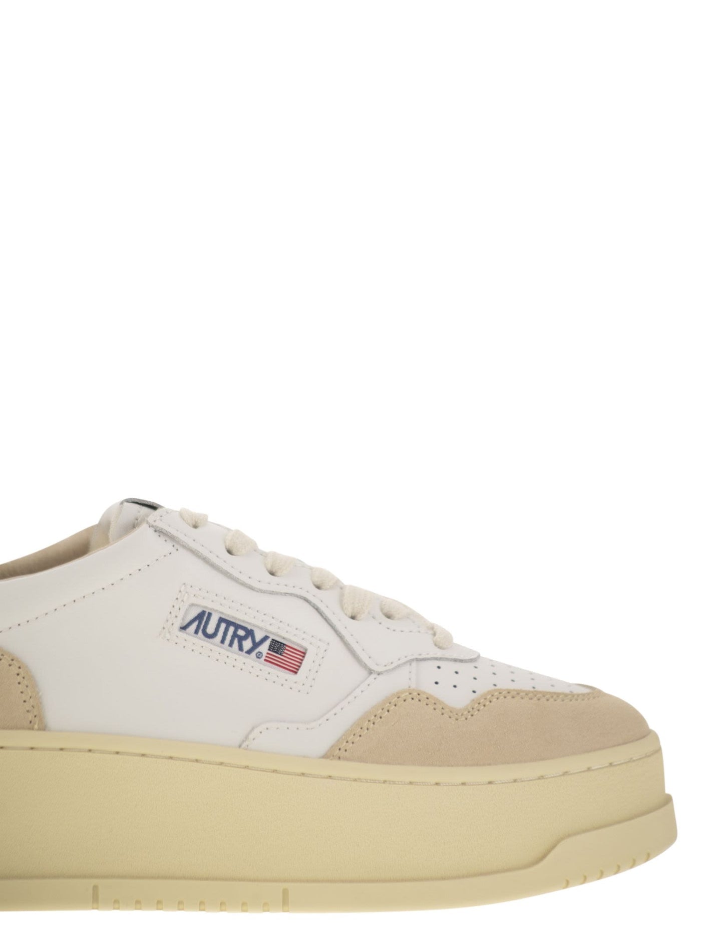 Autry Medalist Platform LeatherとSuede Trainers - Image 6