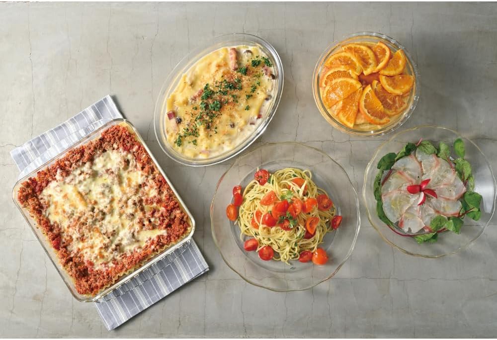 HARIO HKOZ-130-BK Heat Resistant Glass Square Plate, 43.8 fl oz (1,300 ml), Baking, Made in Japan, Clear