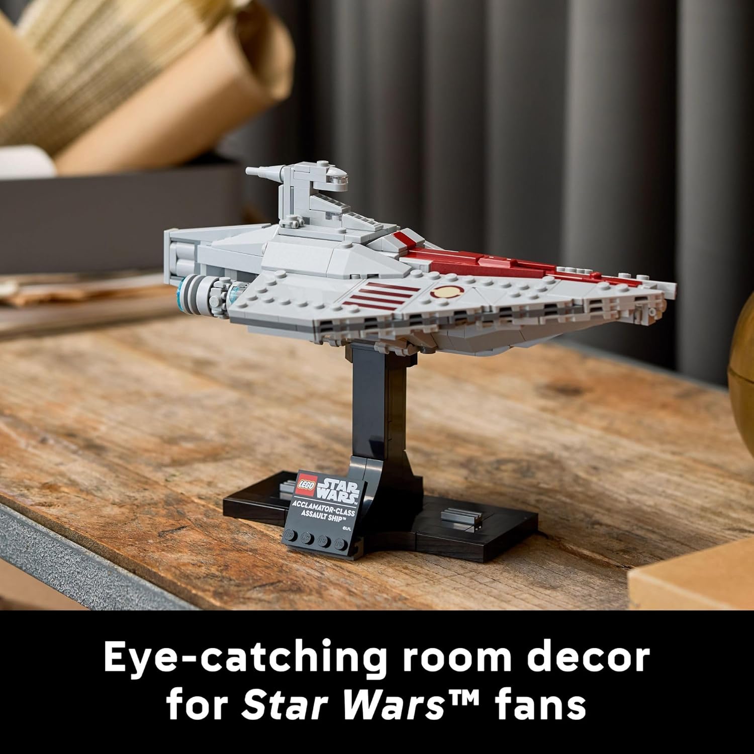 LEGO Star Wars Juego de construcción de nave de asalto clase Acclamator para adultos - Set de coleccionables de Star Wars con soporte de exhibición - Kit de construcción con 450 piezas - 75404