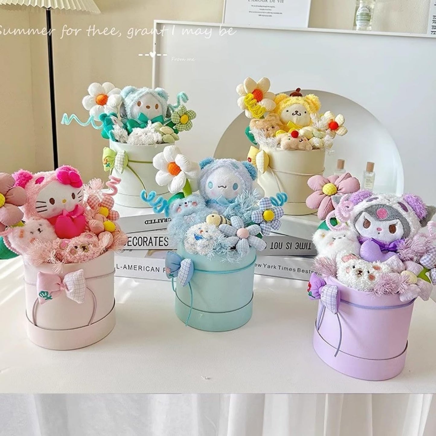 Sanrio Bouquet, Plush Bouquet, Bouquet, Gift, Cute Plush, Popular, Birthday Gift, Creative Present, Interior Decoration, Cute, Never Wither, Artificial Flowers, Gift, Message Card, Get Well Present