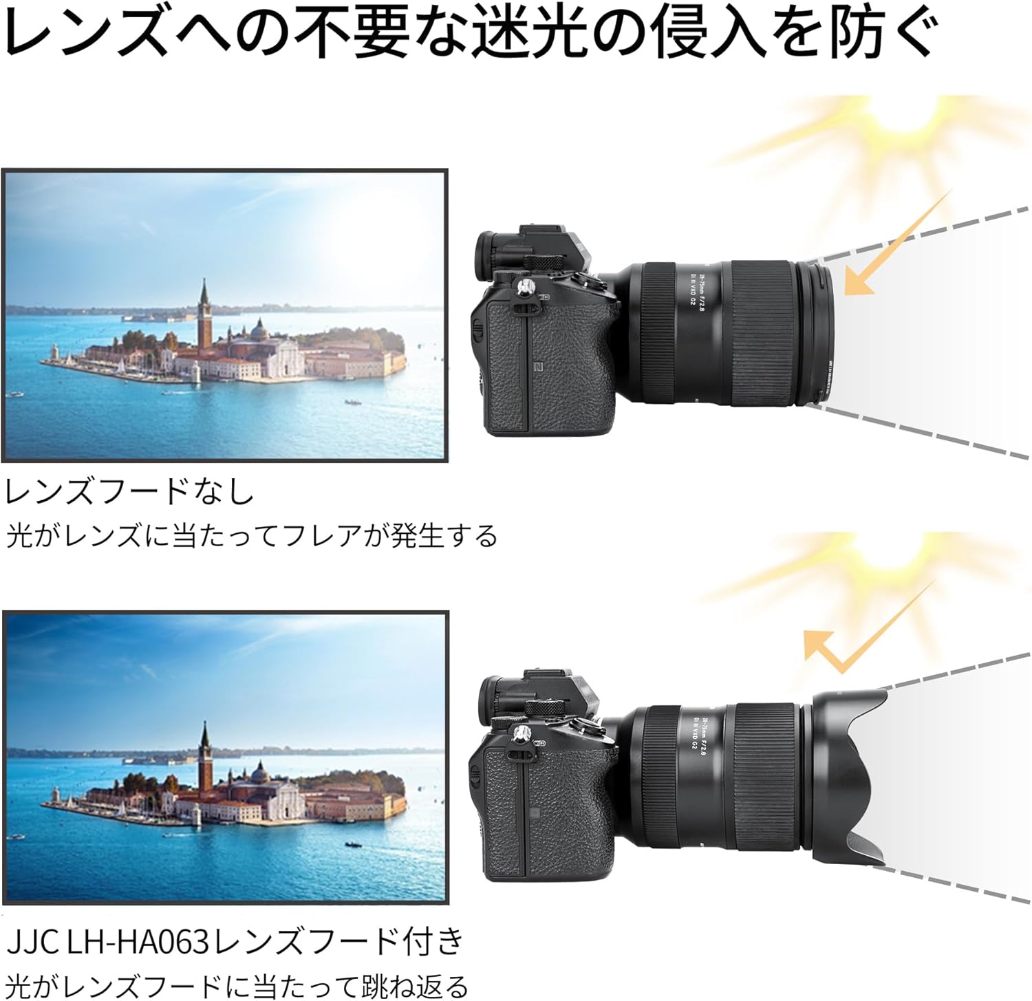 JJC Reversible Lens Hood for Tamron HA063 Compatible Tamron 28-75mm f/2.8 Di III VXD G2 (Sony E) (Model Number: A063) Lens for Sony A7CR A6700 A7RV A1 A7SII A7SIII A7III A7R III A6600 A7C and More