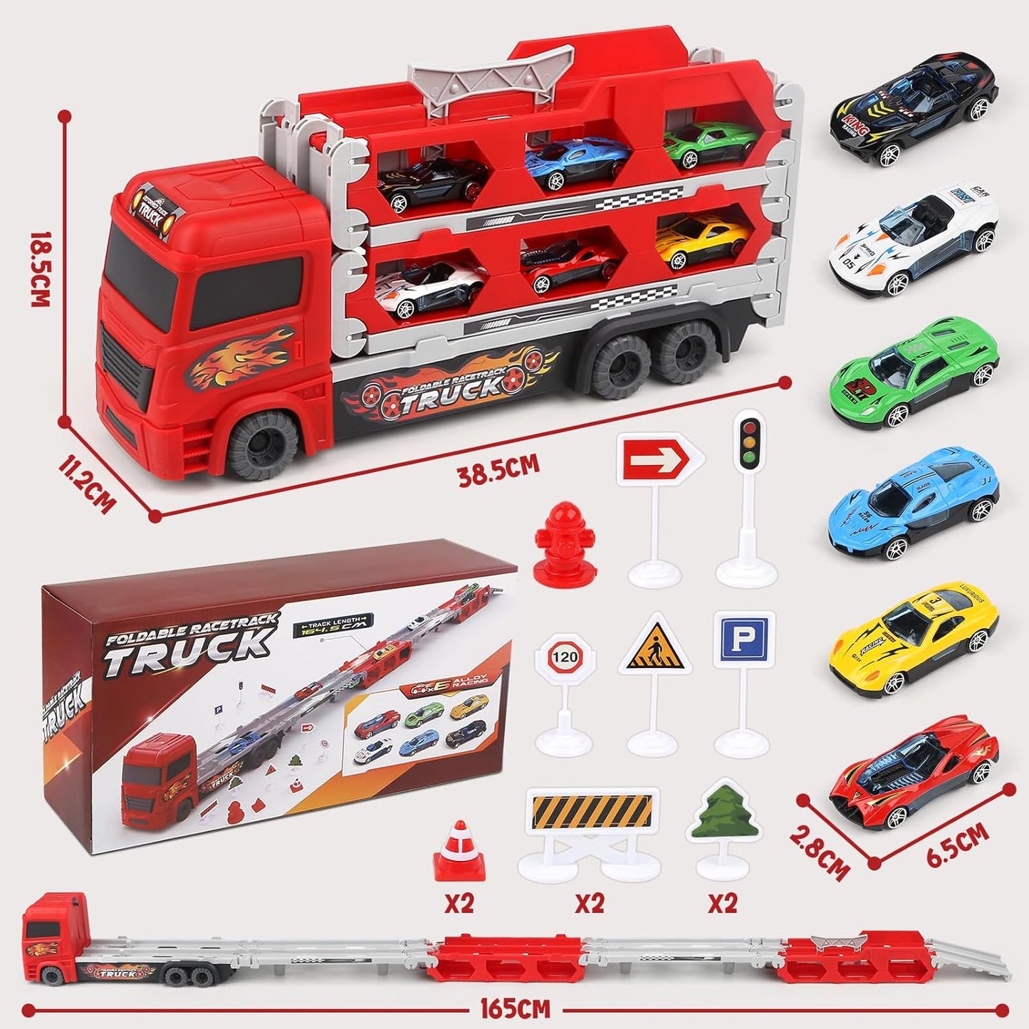 Joyreal Toy Car - Construction Vehicle Set 1 Storage Car 6 Mini Car Set Car Toy Working Vehicle 3 4 5 6 Years Old Working Car Children Boy Girl Birthday Present Educational Toy