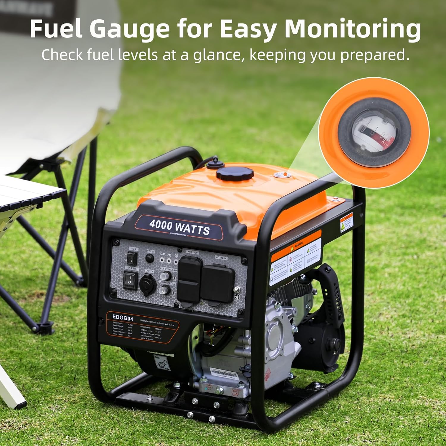 Power Equipment 4000 Watt Inverter Generator Gas Powered Portable Open Frame Generator Low Noise ECO Mode and Inverter Technology RV Compatible Emergency Home Backup