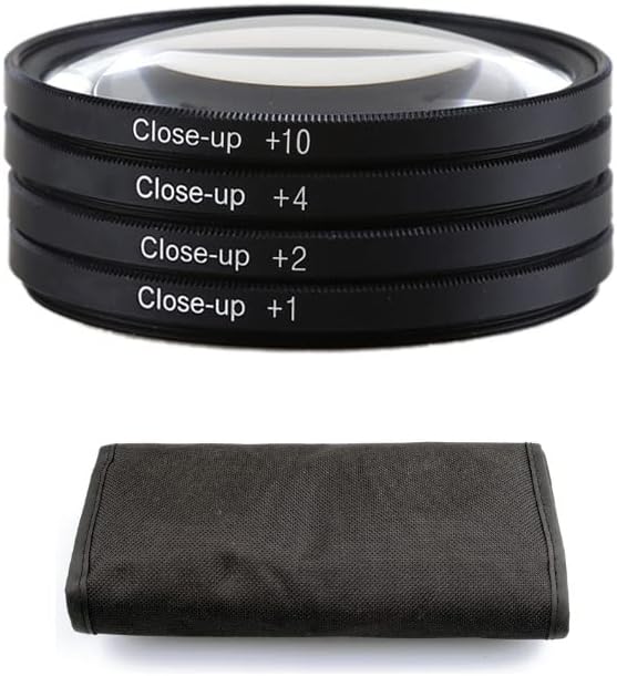 2023 49-77mm +1+2+4+10 Close Up Filter Optical Magnifier Camera Macro Lens Set for Nikon Pentax Sony DSLR