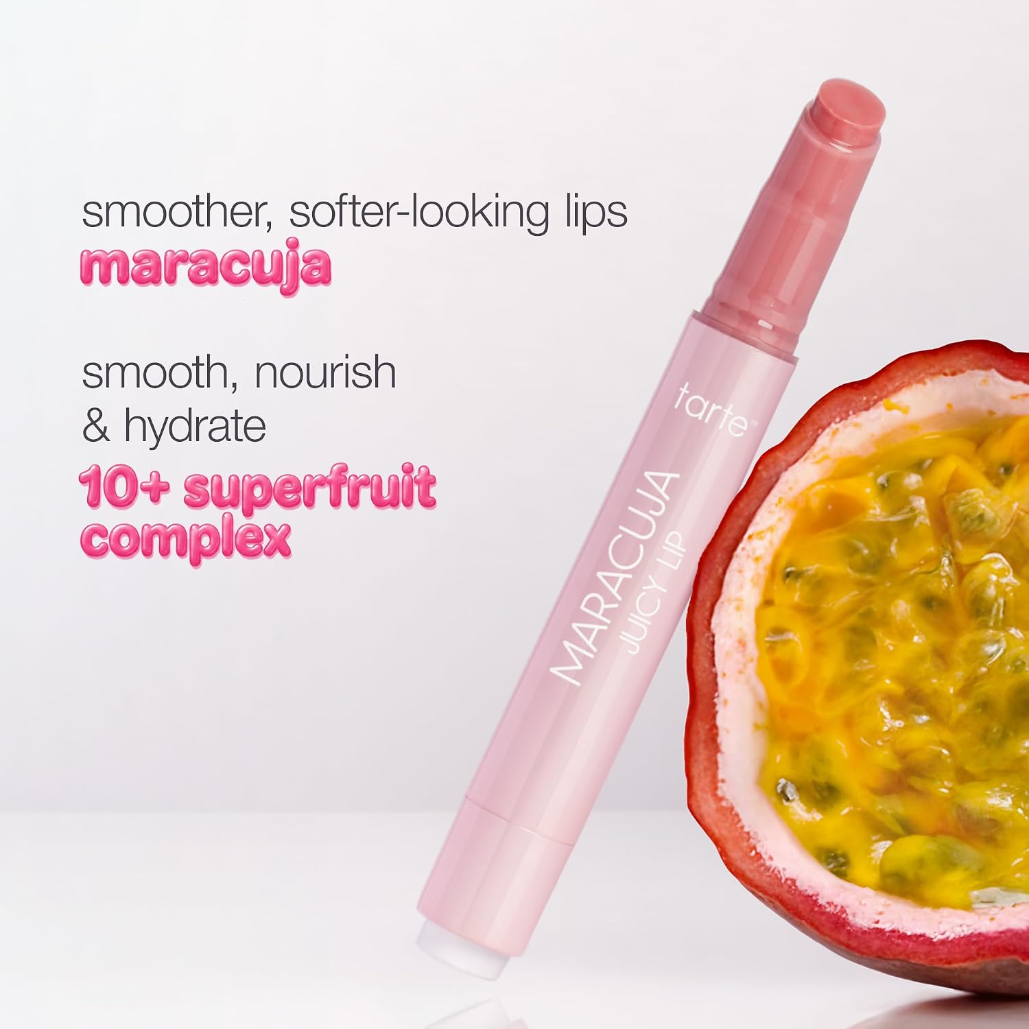 tarte maracuja jugoso bálsamo labial brillante – Mantequilla labial nutritiva viral con color y alta hidratación brillante, cuidado de la piel infundido con vitamina E, vegano y libre de crueldad
