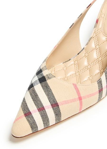 BURBERRY Birdie Check slingback pumps - Image 6