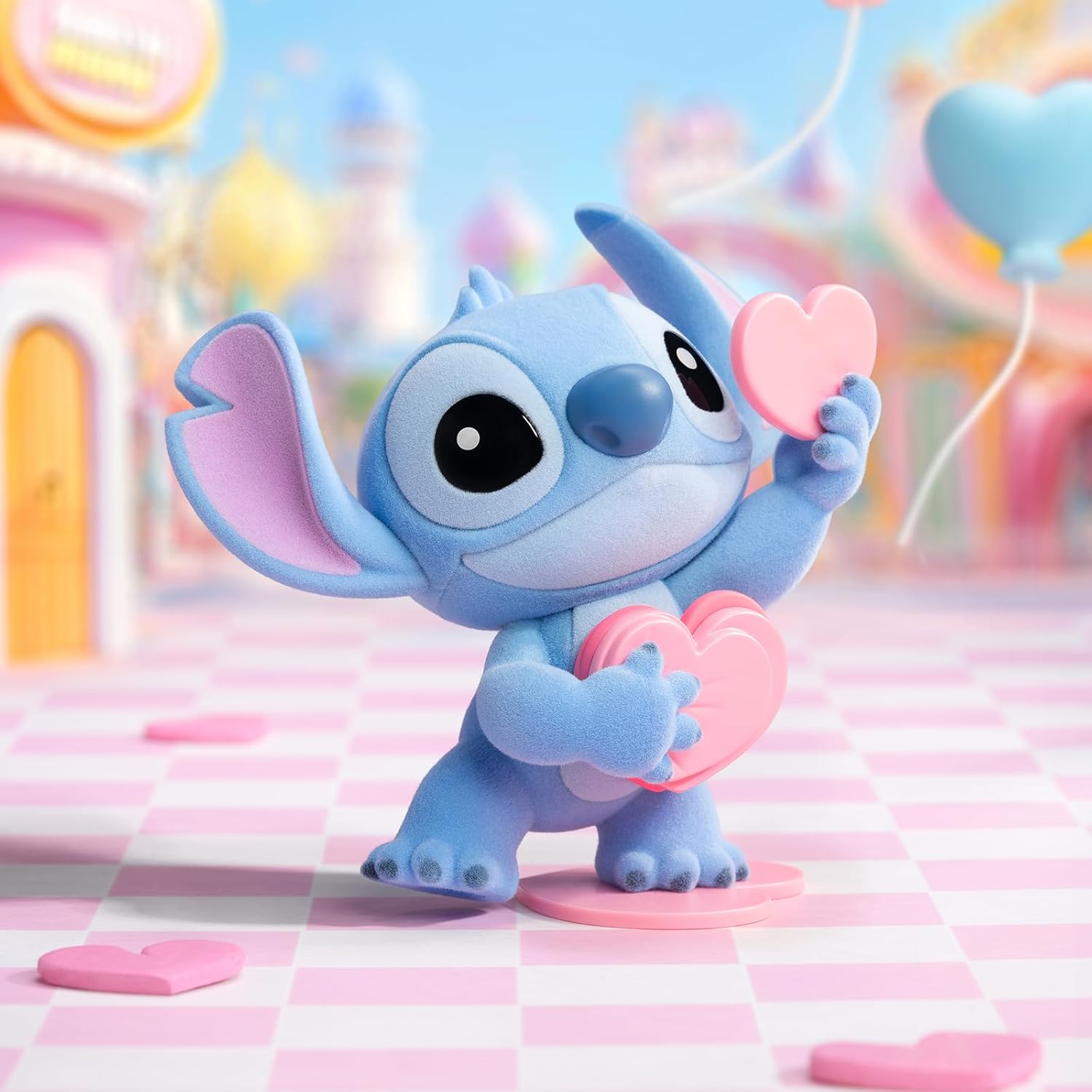 52TOYSxDISNEY STITCH Sweet Pink Series Blind Box Blindbox Tredding Figurine Collectible Figure Lilo & Stitch Painted Flocked Toy Toy Perfect Gift for Anime Fans Kids Collectors Birthday Christmas (1
