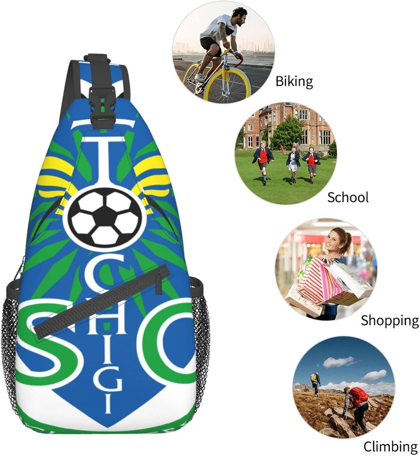 Tochigi Soccer Club Shoulder Bag, Large Capacity, Shoulder Bag, Crossbody Bag, Work Commute, School, Travel, Events, Anime, Moe Goods, Multifunctional, Lightweight, Unisex, Gift, Sports School Bag,