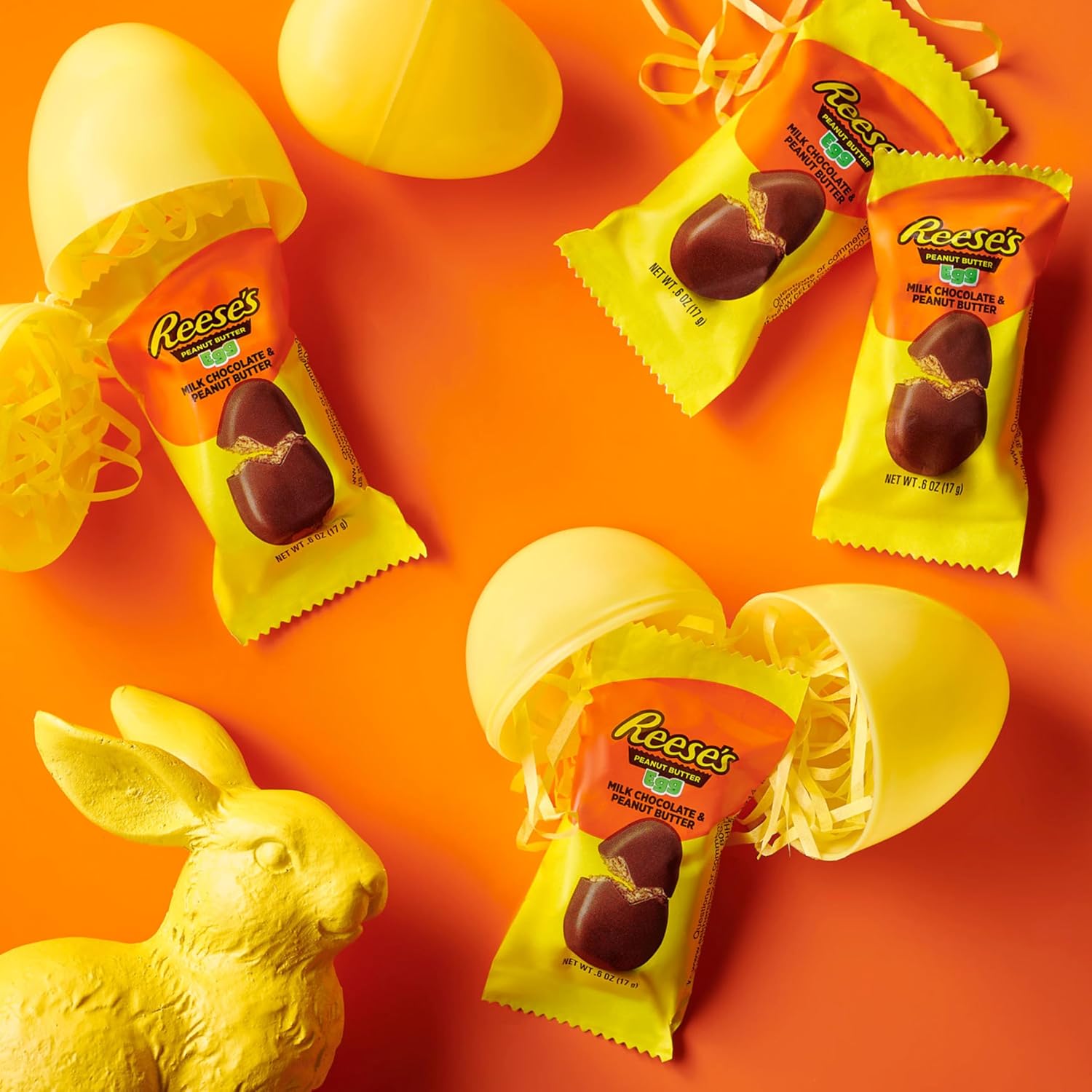 Reese's, Milk Chocolate Snack Size Peanut Butter Eggs, Easter Candy Bag, 9.6 Ounce