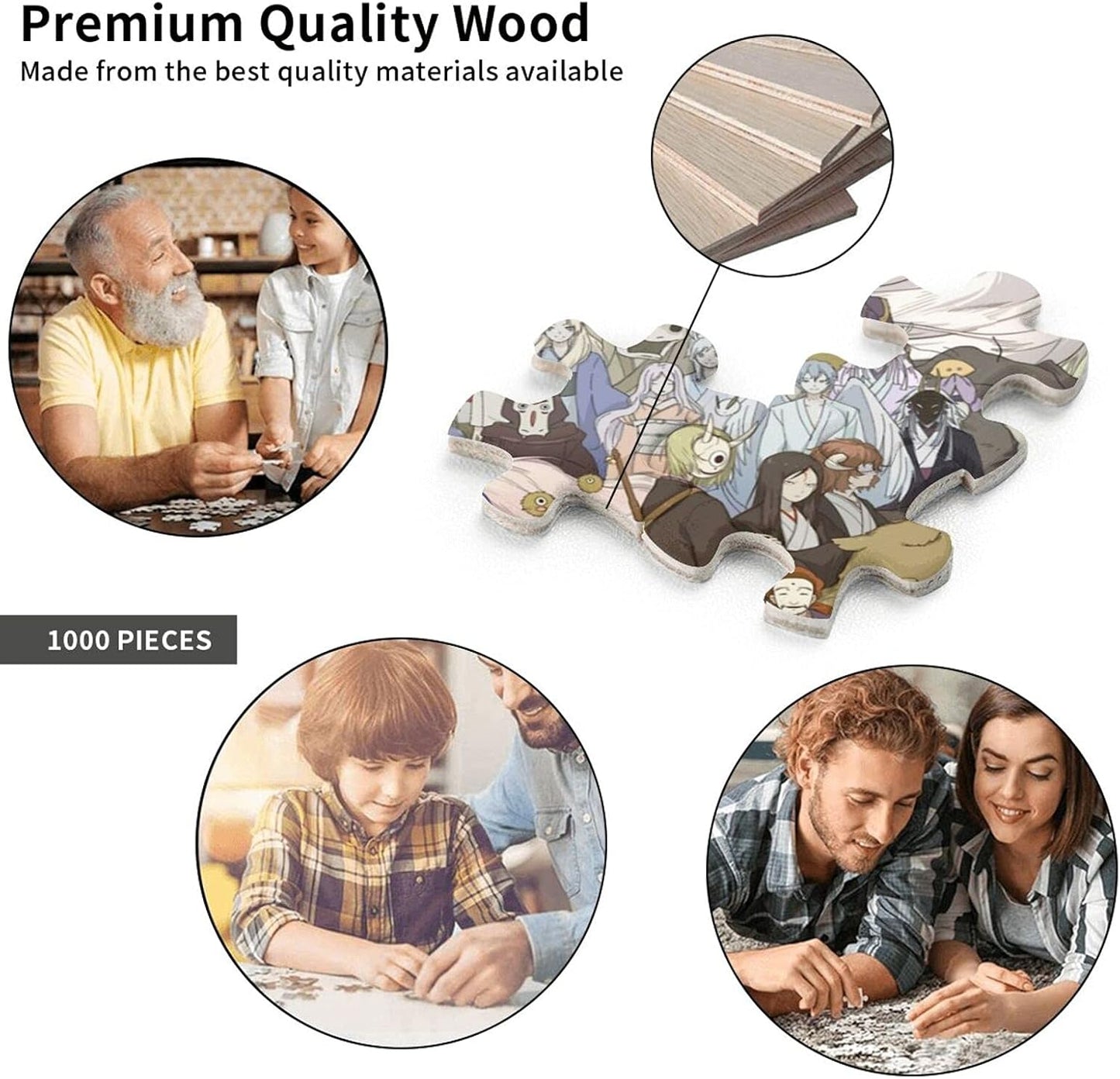 Natsume's Book of Friends Puzzle, 1000 Pieces, Wooden Puzzle, Handmade Gift, Educational Toy, Happy New Year, Gift, Birthday, Christmas Gift, For Adults, Kids, Fashion Accessories, Popular Anime, Room