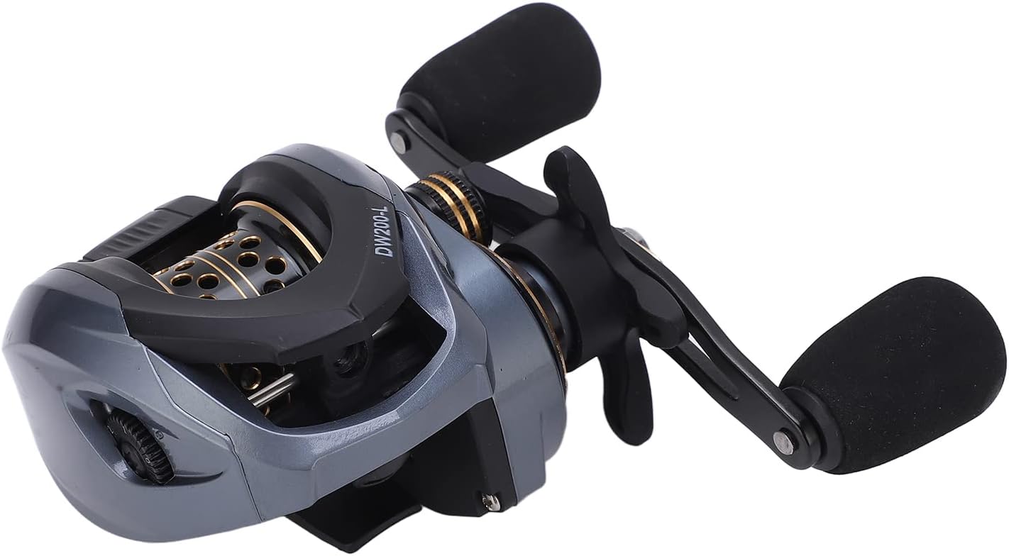 Lure Fishing Reel, 7.2:1 Ratio 18+1BB Baitcasting Reel with Micro Wire Cup for All Water Areas (Left Hand)