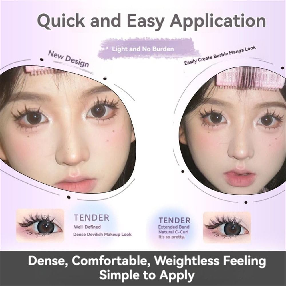 Large capacity eyelash cluster, individual eyelashes, elf false eyelashes, DIY eyelash extensions, cartoon lashes, apply by yourself at home (style02)