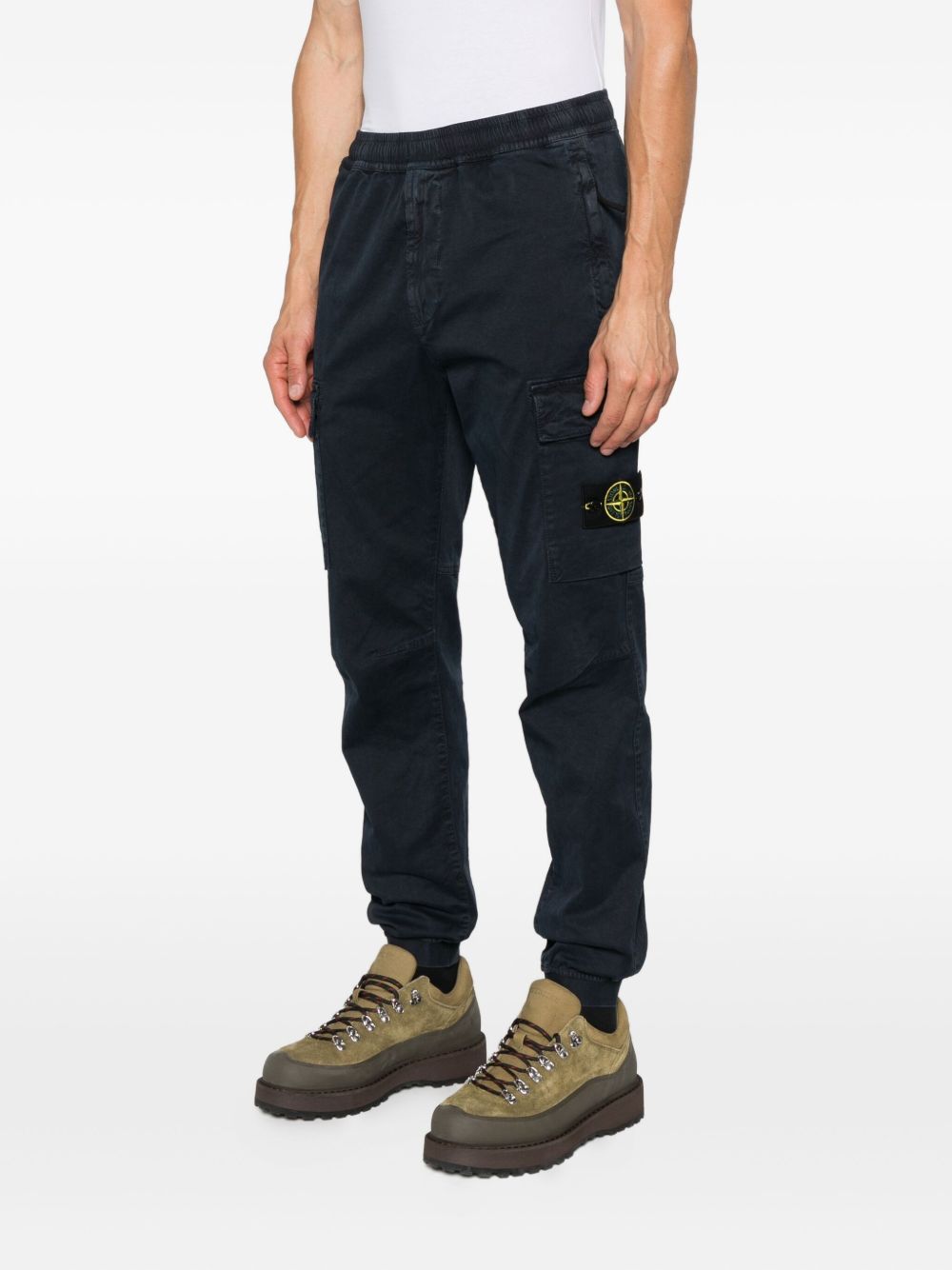 Stone Stone Island Logo Cotton Cargo Trousers - Image 6