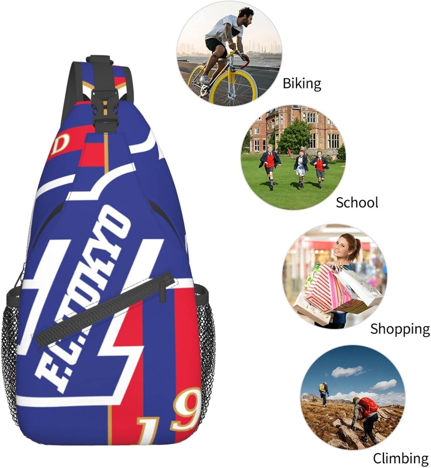 Fc Tokyo Shoulder Bag, Large Capacity, Shoulder Bag, Crossbody Bag, Mountain Climbing, Going to School, Events, Animation, Moe Goods? Multifunctional Lightweight Unisex Gift Sports Rucksack Backpack Bag