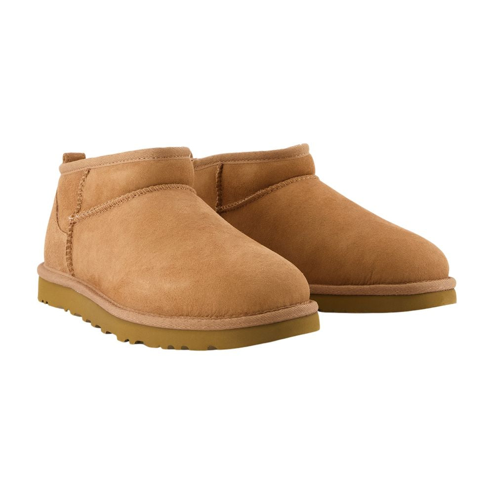 Ugg クラシックウルトラミニアンクルブーツUggレザーチェスナット - Image 6