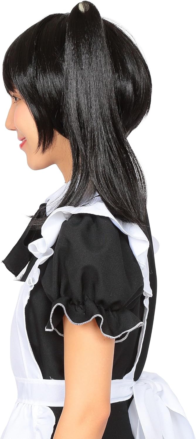 クリアストーン(Clearstone) カツランド コスプレ ハロウィン カツラ 黒髪ツインテール ユニセックス ブラック