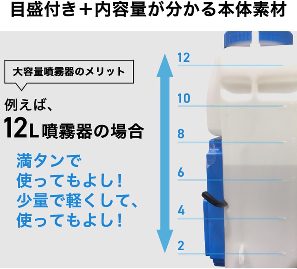 HAIGE HG-KBS12L Electric Sprayer, Rechargeable, Backpack Type, Battery Operated, 3.2 gal (12 L)