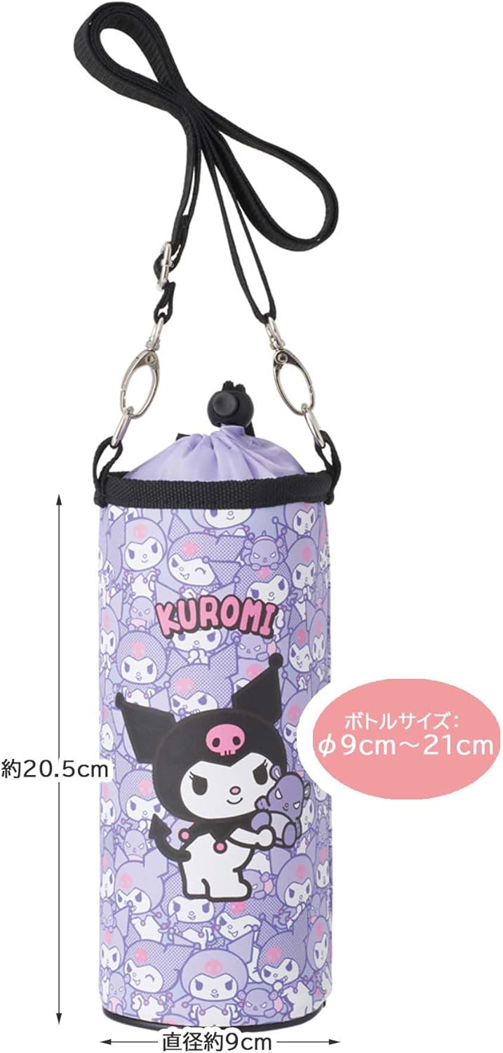 Skater Water Bottle Cover, Water Bottle Case, Bottle Case, Pet Bottle Cover, Kuromi, Sanrio, Multi Size, PVPF7-A