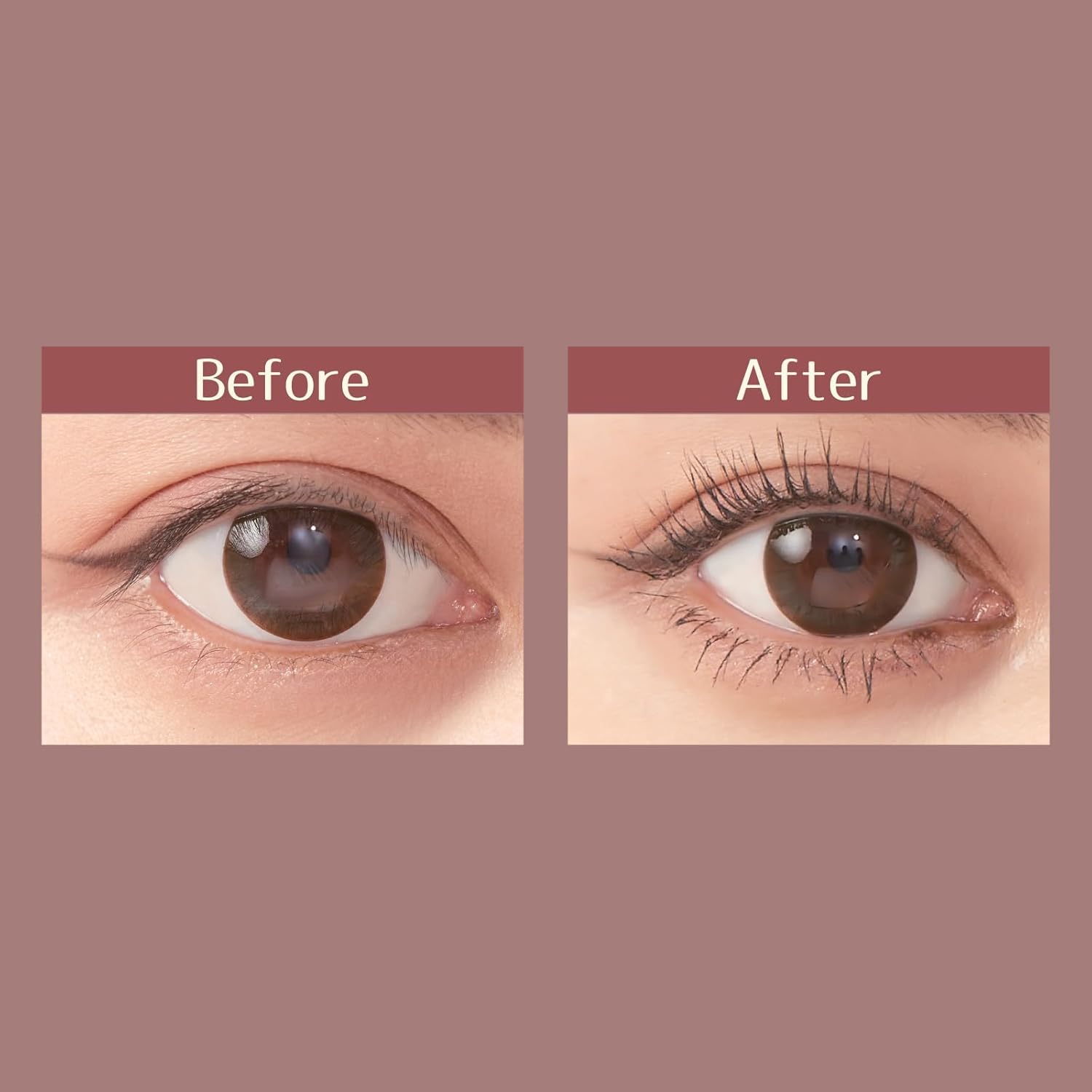 Milfee Metal Brush Mascara (03 Pink Brown) Long Curly Keep, Extra Fine Eye Makeup Waterproof MilleFee