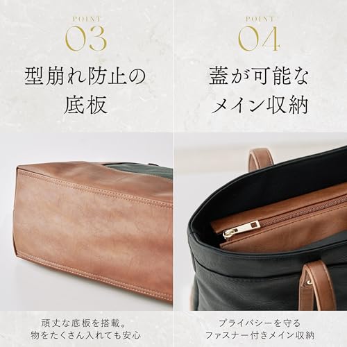 GLEVIO Men's A4 Business Bag, Tote Bag, Made by Leading Bagsmen, Black