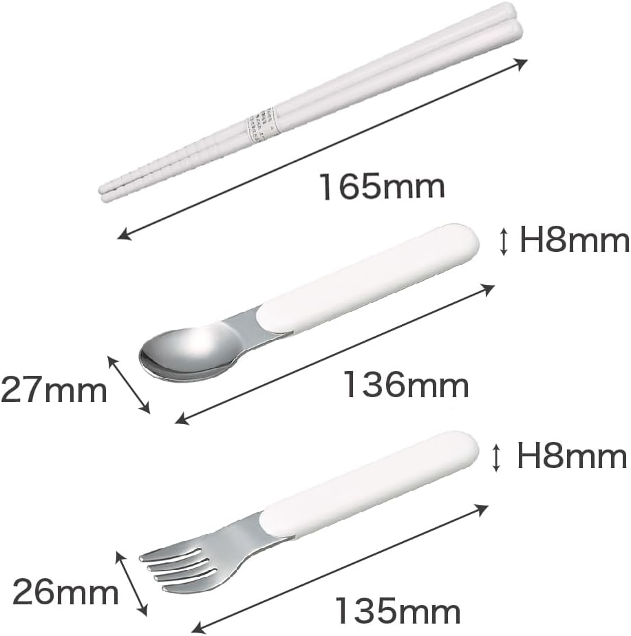 OSK CT-20 Chopsticks, 6.5 inches (16.5 cm), Spoon, Fork, Pull Lid, Trio Set, Chiikawa, CKW No.5, Made in Japan, Antibacterial, Dishwasher Safe