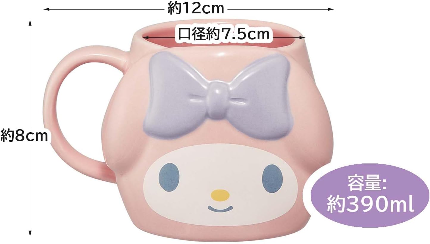 Skater CHMGD4-A Ceramic Mug, 13.8 fl oz (390 ml), Die Cut, My Melody Sanrio