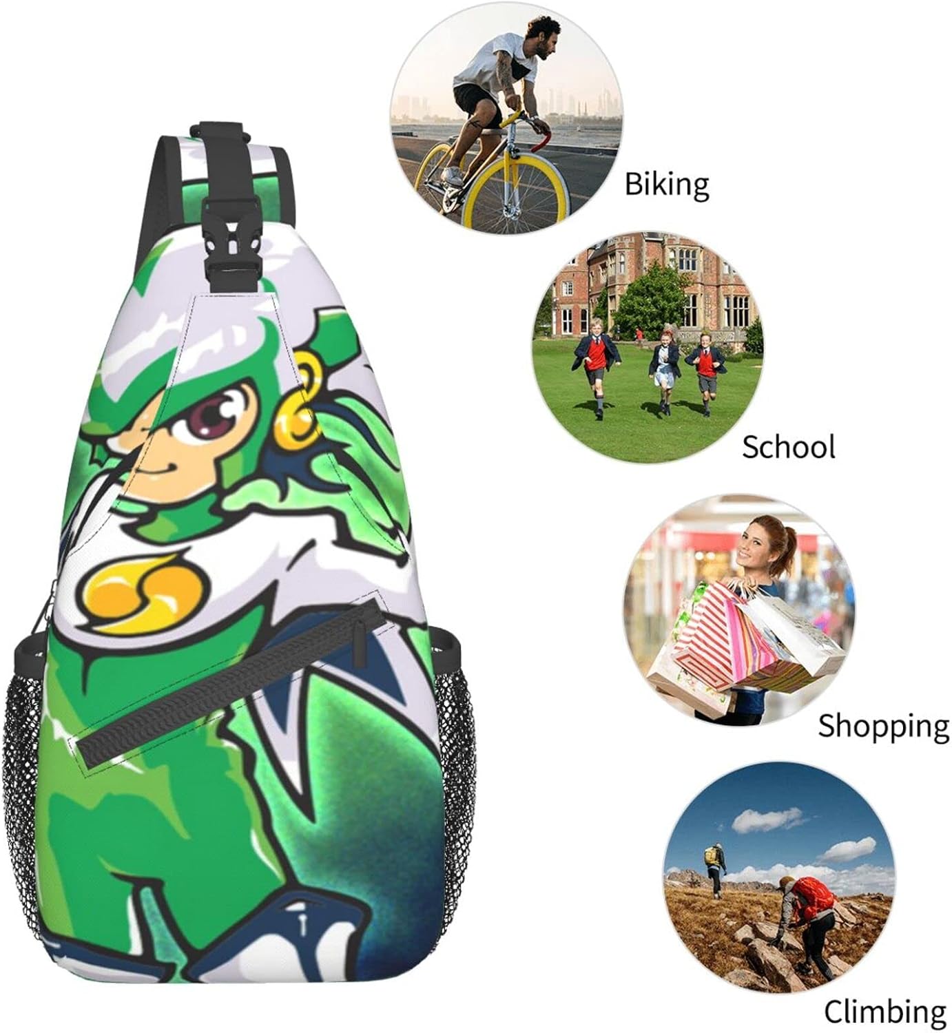 Gainare Tottori Shoulder Bag, Large Capacity, Shoulder Bag, Crossbody Bag, Work Commute, School, Travel, Events, Anime, Moe Goods, Multifunctional, Lightweight, Unisex, Gift, Sports, School Bag, Backpack Bag